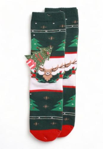 Pro Socks Χριστουγεννιάτικη Διακοσμητική Κάλτσα Υφασμάτινη με Ξωτικό Πράσινη Πράσινο