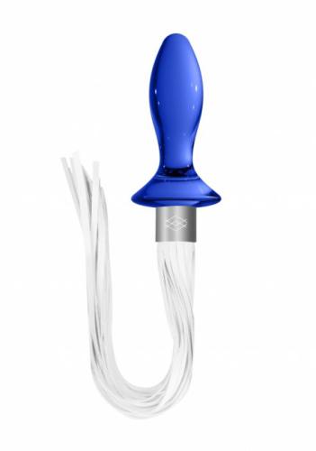 Chrystalino - Tail Blue Glass Plug 9cm Μαύρο