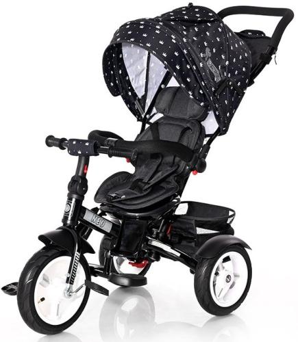 Τρίκυκλο για μωρά με Περιστρεφόμενο Κάθισμα Lorelli Neo Black Crowns Air Wheels 2021 10050342106
