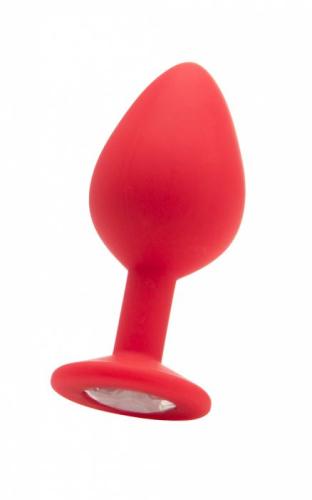 OUCH - LARGE DIAMOND BUTT PLUG - RED Red