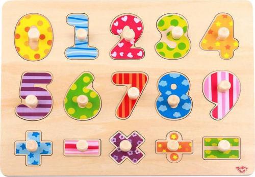Tooky Toys Ξύλινο Puzzle Σφηνώματα Αριθμοί 16τμχ TY851