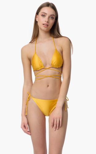 Vergina Tanga Bikini Slip με κορδόνια Κίτρινο 90-90327-795 Κίτρινο