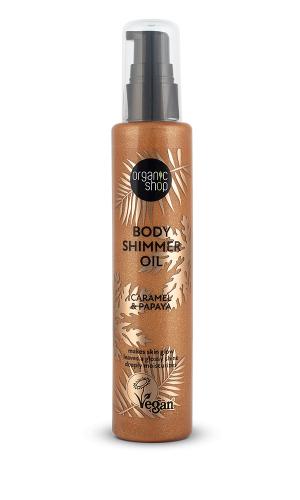 OS Body Shimmer Oil, Λάδι Σώματος για Λάμψη, Καραμέλα & Παπάγια, 100 ml