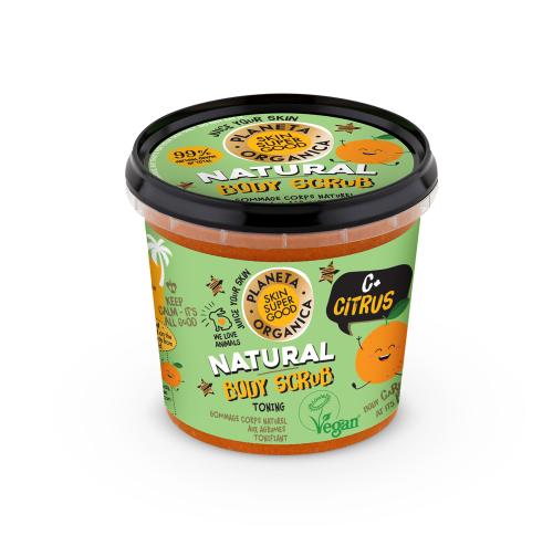 Skin Super Good, Φυσικό Απολεπιστικό σώματος «C+ Citrus», για τόνωση, 360 ml