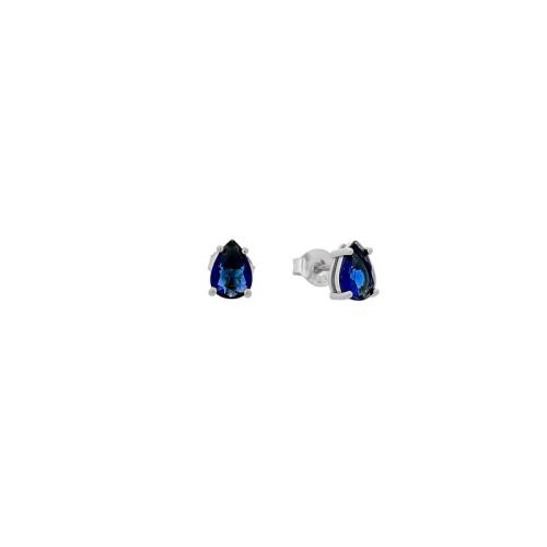 Ασημένια Σκουλαρίκια 925 με Μπλε Ζιργκόν AE000175
