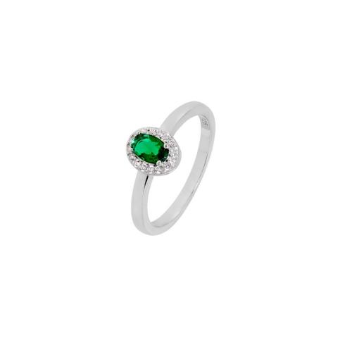 Ασημένιο Δαχτυλίδι 925 με Πράσινη Ζιργκόν AD000104 - No 56