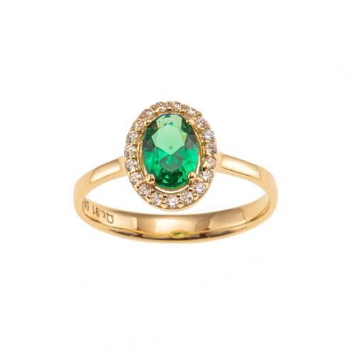 Χρυσό Δαχτυλίδι Με Πράσινη Πέτρα KD00086 - No 53