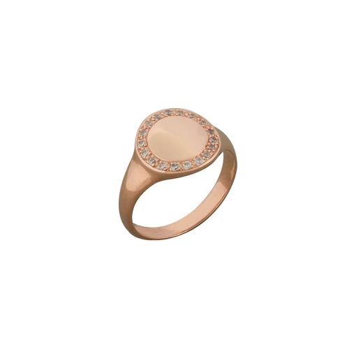 Ροζ χρυσό δαχτυλίδι σεβαλιέ 9Κ KD00032 - No 48