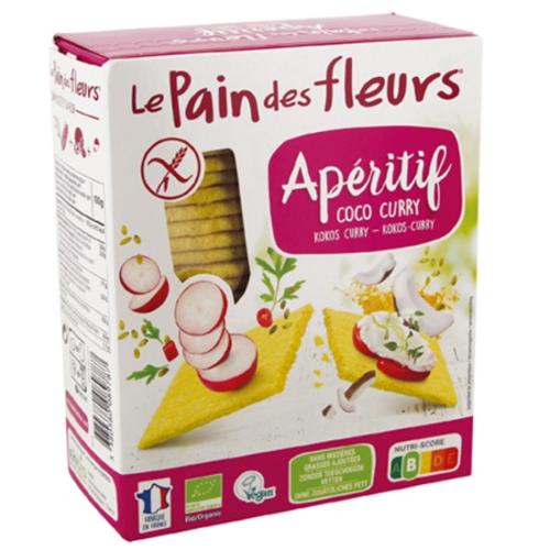 Le Pain Des Fleurs Τραγανά Κράκερ Ρυζιού με Καρύδα & Κάρυ 150gr