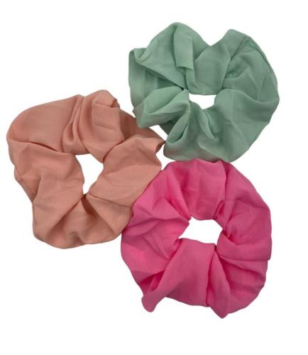 Scrunchies set of 3 - Ροζ