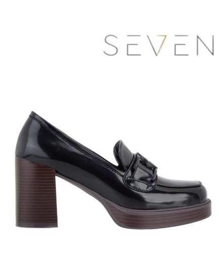 Seven loafers με τακούνι - Μαύρο