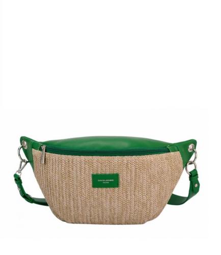 Τσάντα ψάθινη David Jones - Πράσινο
