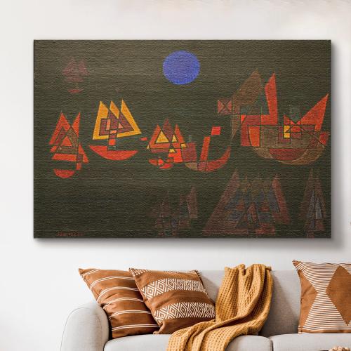 Πίνακας σε Καμβά, Klee Paul - Ships in the Dark