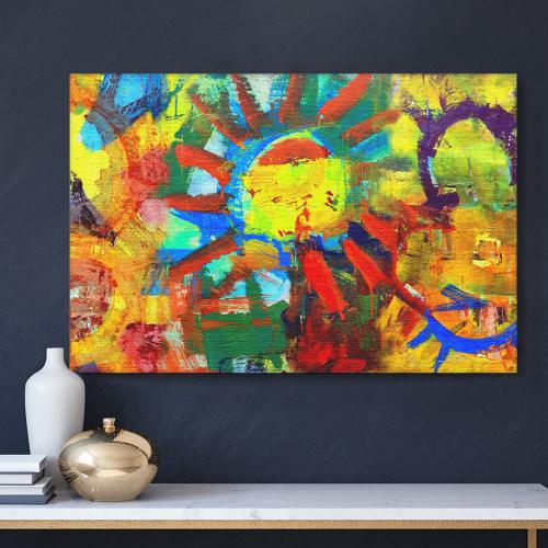 Πίνακας σε Καμβά, Colorful Abstract Suns