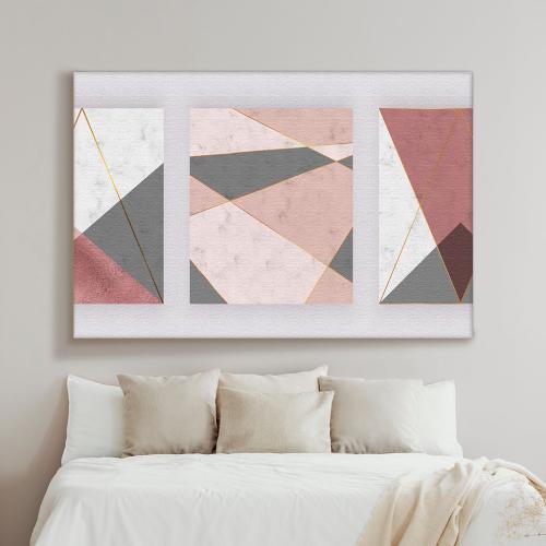Πίνακας σε Καμβά, Geometric Pink Triangular