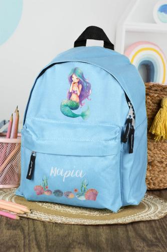 Σχολική Τσάντα Πλάτης Νηπιαγωγείου σε Γαλάζιο Χρώμα, Mermaid