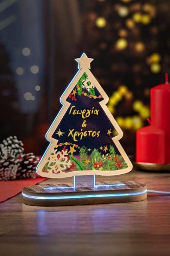 Χριστουγεννιάτικο Δεντράκι-Φωτιστικό Led, Επιτραπέζιο, με Ονόματα