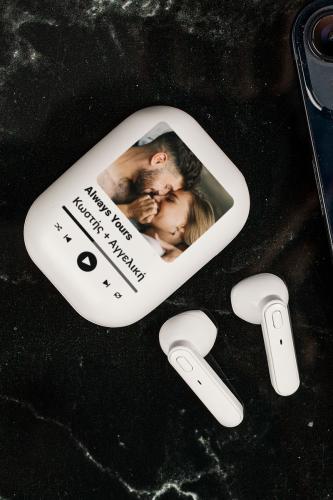 Earbud Bluetooth Handsfree Ακουστικά με Θήκη Φόρτισης & Σχέδιο Always Yours