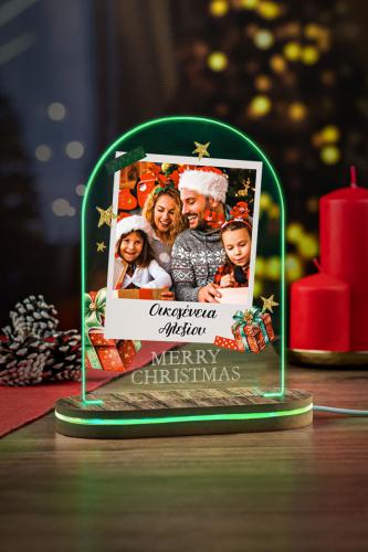 Φωτιστικό Led με Φωτογραφία, Προσωποποιημένο Οικογενειακό Δώρο Χριστουγέννων