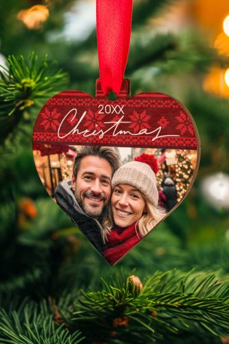 Στολίδι Χριστουγεννιάτικου Δέντρου με Φωτογραφία, Couple Love