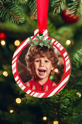 Στολίδι Χριστουγεννιάτικου Δέντρου με Φωτογραφία, Xmas Smile