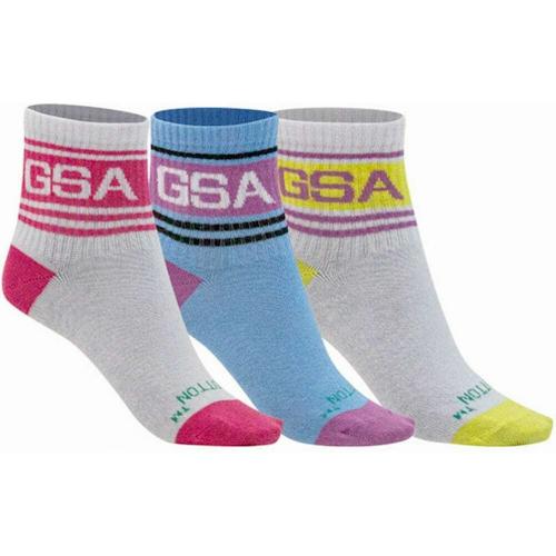 GSA Αθλητικές Παιδικές Κάλτσες Μακριές για Κορίτσι 3 Pack 831901 Λευκό 75% Cotton 15%Polyamide 10% Elastane