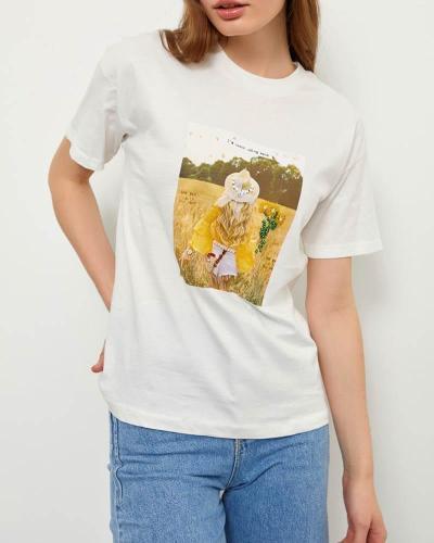 Γυναικείο t-shirt με σχέδιο I m never going back..άσπρο 100% βαμβακέρο