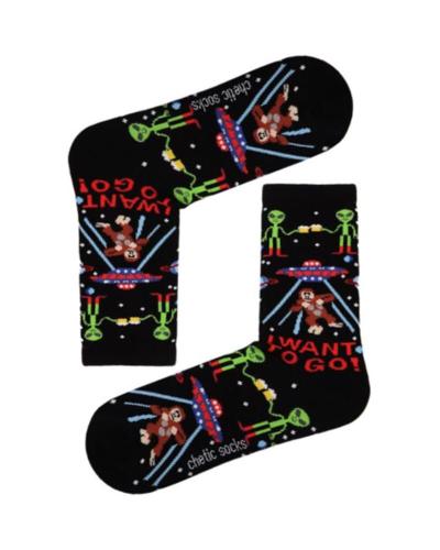 Κάλτσες με σχέδιο Alien party unisex 78% βαμβάκι