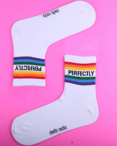 Κάλτσες Perfectly λευκό unisex 78% βαμβάκι