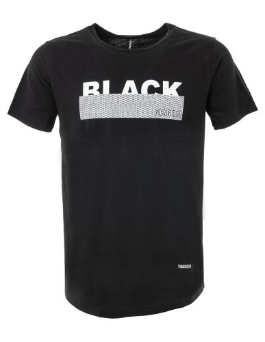 Ανδρικό t-shirt με στάμπα σε μαύρο χρώμα