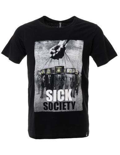 Ανδρικό t-shirt με στάμπα σε μαύρο χρώμα