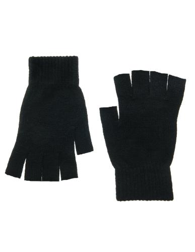 Γάντια κομμένα σε μαύρο χρώμα