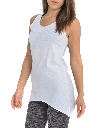 Γυναικείο αμάνικο μπλουζάκι σε λευκό χρώμα