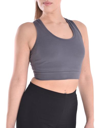 Γυναικείο αθλητικό dry fit μπουστάκι σε γκρι χρώμα