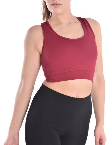 Γυναικείο αθλητικό dry fit μπουστάκι σε μπορντώ χρώμα