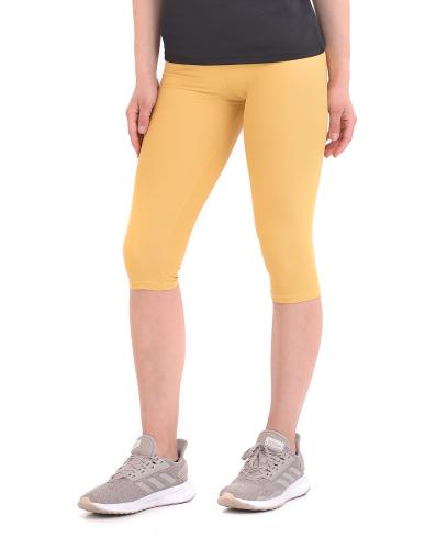 Γυναικείο αθλητικό κάπρι mat metallic σε κίτρινο χρώμα