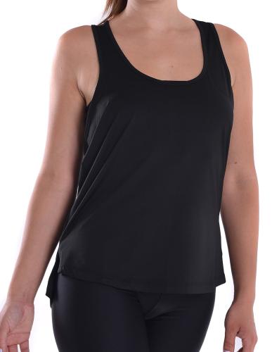 Γυναικείο αθλητικό μπλουζάκι σε μαύρο χρώμα με φάσα