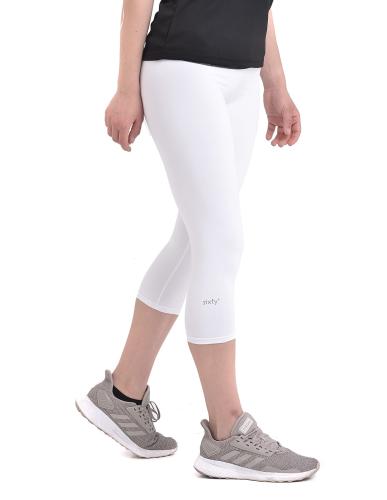 Γυναικείο κάπρι dry fit gym σε λευκό χρώμα