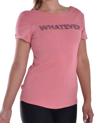 Γυναικείο κοντομάνικο μπλουζάκι σε σομόν χρώμα