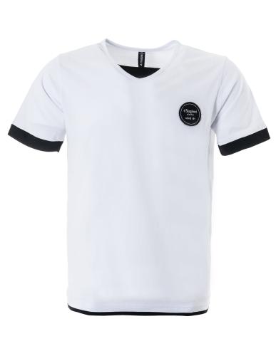 T-shirt με V λαιμόκοψη σε λευκό χρώμα