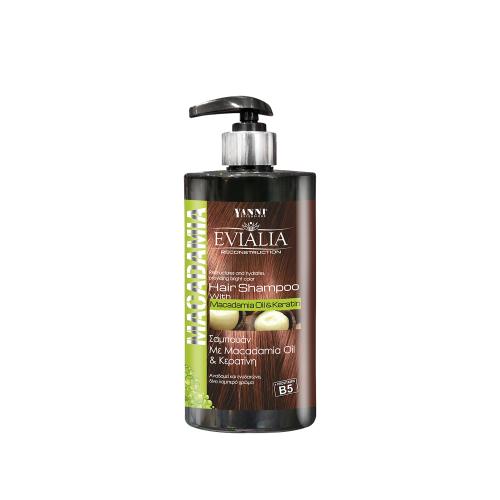 Evialia Hair Shampoo Macadamia & Keratin Σαμπουάν Αναδόμησης με Κερατίνη & Λάδι Macadamia Βιταμίνες, B5 - 500ml