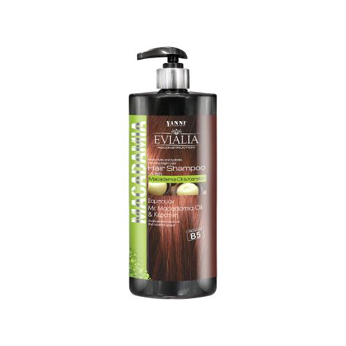 Evialia Hair Shampoo Macadamia & Keratin Σαμπουάν Αναδόμησης με Κερατίνη & Λάδι Macadamia Βιταμίνες, B5 – 1lt