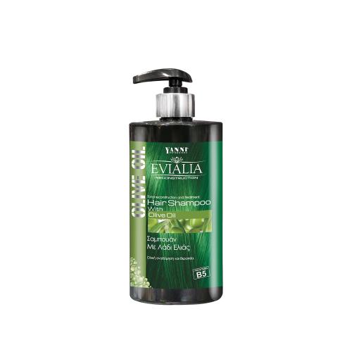 Evialia Olive Oil Hair Shampoo Σαμπουάν με Λάδι Ελιάς, Αναδόμηση Λάμψη και Βαθιά Ενυδάτωση- 500ml