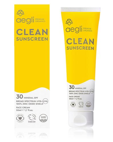 Aegli Clean Face Sunscreen 30spf 50ml