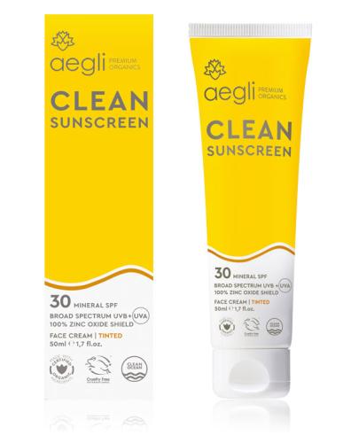 Aegli Clean Sunscreen Αντηλιακό Προσώπου Spf30 με Χρώμα 50ml