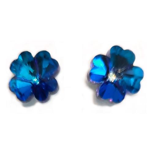 Le Bijoux Vert Υποαλλεργικά Σκουλαρίκια Ατσάλινα Blue Clover 4L Crystal