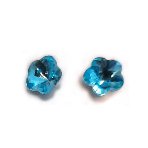 Le Bijoux Vert Υποαλλεργικά Σκουλαρίκια Ατσάλινα Blue Flower Crystal