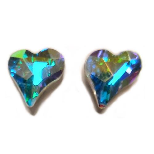Le Bijoux Vert Υποαλλεργικά Σκουλαρίκια Ατσάλινα Iris Heart Crystal