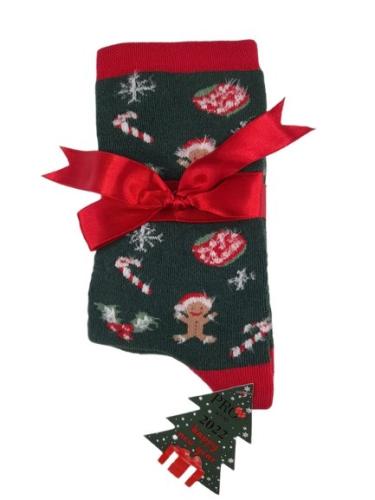 Κάλτσα με χριστουγεννιάτικο σχέδιο | Pro ΣΚΟΥΡΟ ΠΡΑΣΙΝΟ
