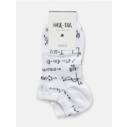 Τερλίκι κάλτσα Ανδρική με σχέδιο Εξισώσεις | 1021 ΛΕΥΚΟ